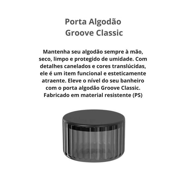 Imagem de Porta Algodão/cotonete Banheiro Groove Classic Chumbo Ou