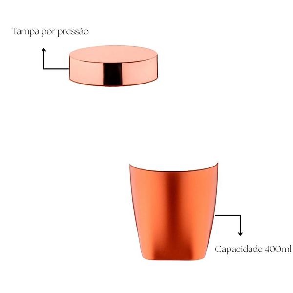 Imagem de Porta Algodão / Cotonete Banheiro Rosê Gold Future