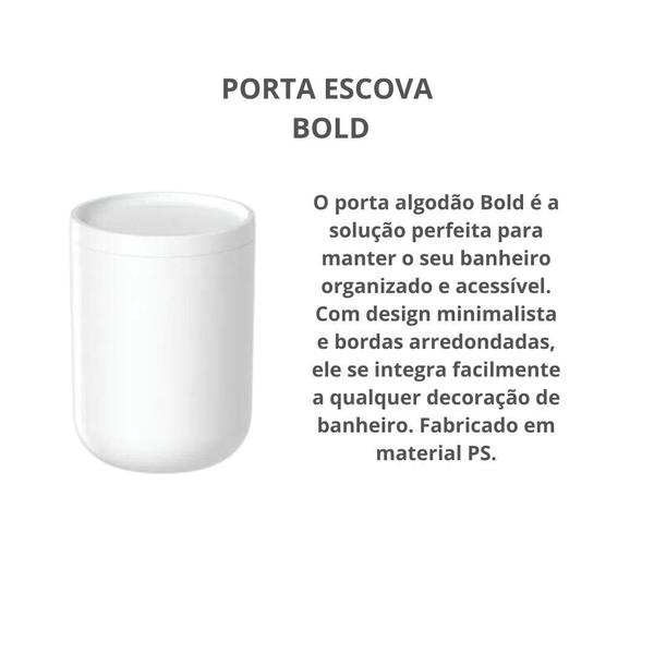 Imagem de Porta Algodão/Cotonete Bold C/Tampa Banheiro Branco Ou