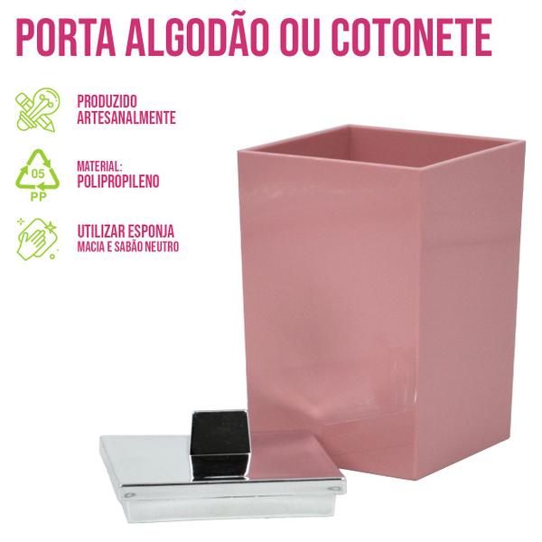 Imagem de Porta Algodão Cotonete Objetos Organizador Lavabo Banheiro