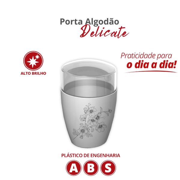 Imagem de Porta Algodão Essence Decorado Delicate Branco Durín