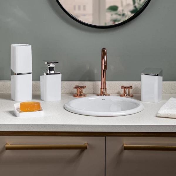 Imagem de Porta Algodão Slim Solido de Plástico Moderno Cotonete Banheiro