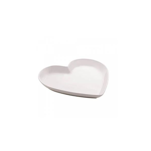 Imagem de Porta Anéis de Cerâmica Heart Branco 27,8cm x 26cm x 3,2cm - Lyor