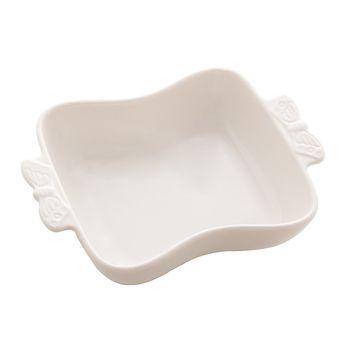 Imagem de PORTA ANEIS DECORATIVO DE PORCELANA BUTTERFLY BRANCO 11,5x8x3cm