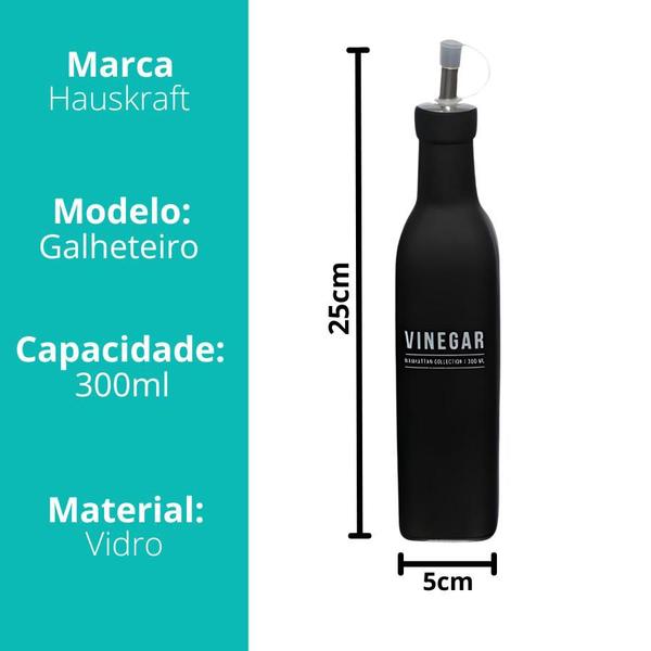 Imagem de Porta Azeite Azeiteiro Vinagre Galheteiro Manhattan Dosador 300ml