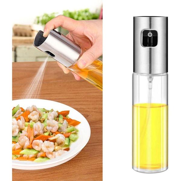 Imagem de Porta Azeite Vinagre Galheteiro Spray Inox 100ml Prático - QG DOS PRODUTOS