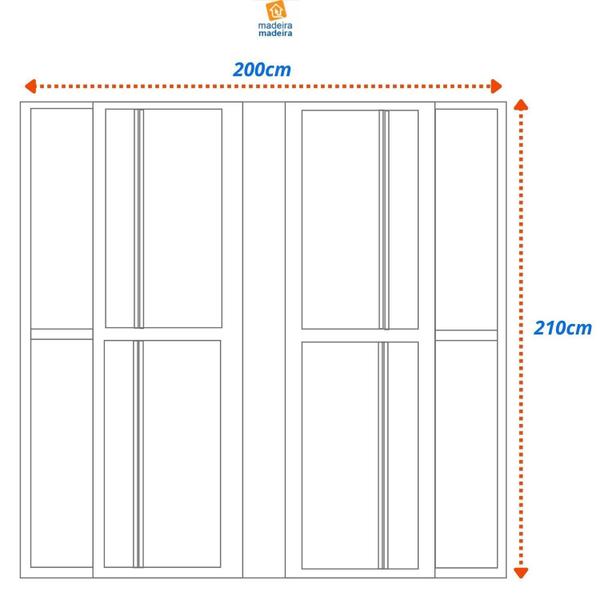 Imagem de Porta Balcão de Aluminio 210x200cm 6 Folhas com Travessa e Vidro Vitrolar Marrom