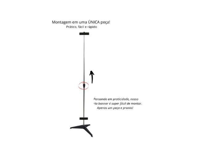 Imagem de Porta Banner 2,00Mt Pedestal Tripé Suporte Aluminio