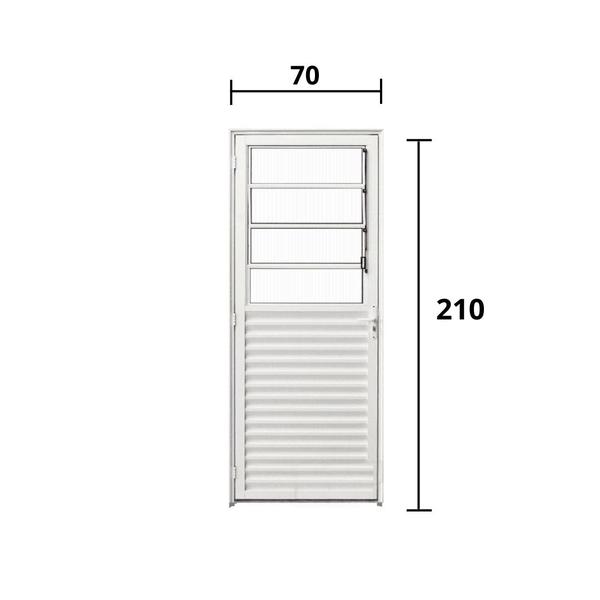 Imagem de Porta Basculante 2,10 X 0,70 Aluminio Branco Lado Direito - Hale