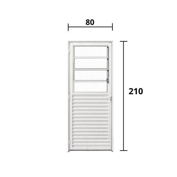 Imagem de Porta Basculante 2,10 X 0,80  Aluminio Branco Lado Esquerdo - Hale