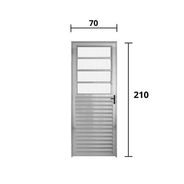 Imagem de Porta Basculante Aluminio Brilhante 2.10 x 0.70 Lado Esquerdo - Hale