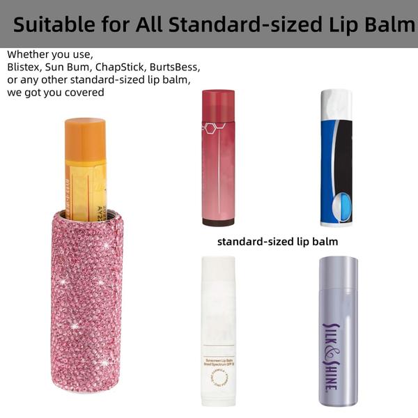 Imagem de Porta-batons Chaveiro Veseek Lip Balm Sleeve Bling Pink