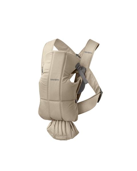 Imagem de Porta-bebês BabyBjörn Mini Beige Woven para recém-nascido 3,2-11,3 kg