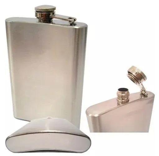 Imagem de Porta Bebidas Cantil de Bolso Aço Inox Garrafa Whiskeira Militar 5oz 6oz 8oz