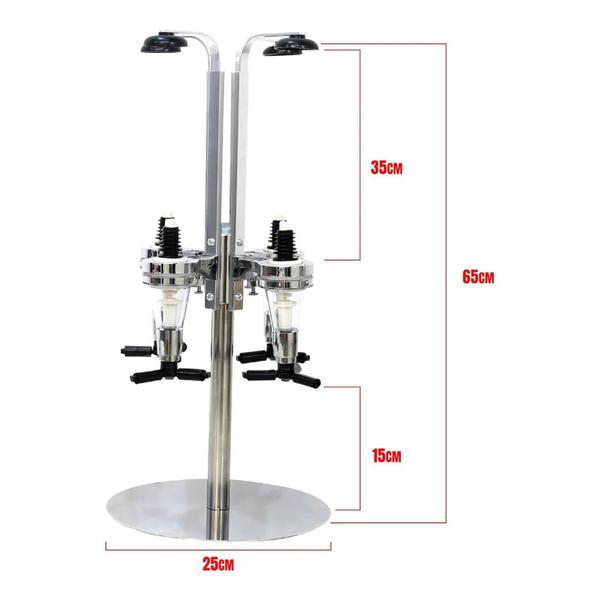 Imagem de Porta Bebidas Giratório de Aço Inoxidável Dosador para 4 Garrafas