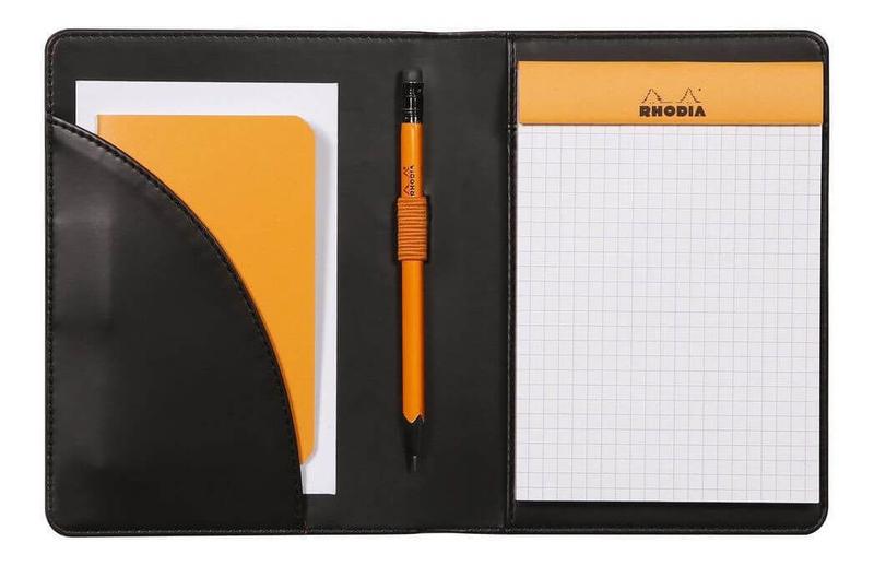 Imagem de Porta Bloco Couro Rhodia A6 Black