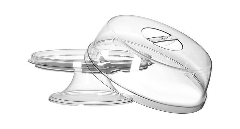 Porta Bolo Com Pedestal Suporte Torta Com Tampa 30Cm - Geral Imagem de Porta Bolo Com Pedestal Suporte Torta Com Tampa 30Cm