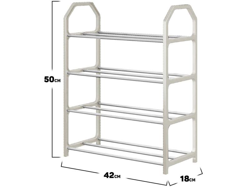 Imagem de Porta Calçados Sapateira Vertical Organizador Para Sapatos 4 Andares Multiuso Plástico E Ferro