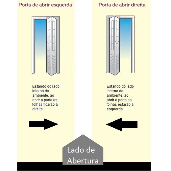 Imagem de Porta Camarão de Alumínio Lambril 2,10 x 0,90 Com Kit Trilho e Puxador Argola Lux Direita Cor Branco