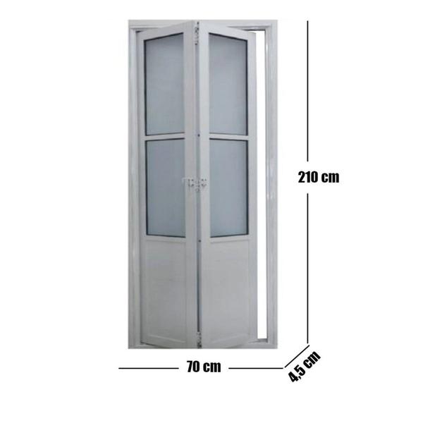 Imagem de Porta Camarão Lambril com Vidro 210 X 70cm Linha 25 Lado Direito Branco