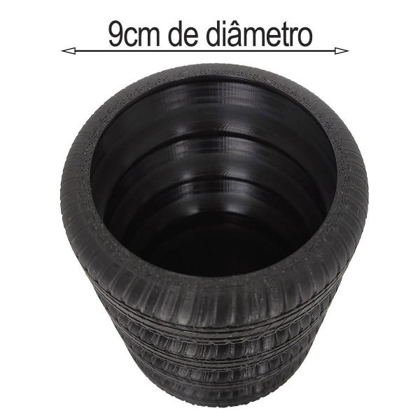 Imagem de Porta Caneta Pneu Objetos Tire Pneus 12 Cm Preto