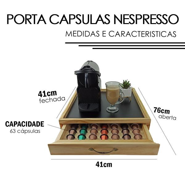 Imagem de Porta Cápsulas De Café Nespresso Com Bandeja E Gaveta Nat63