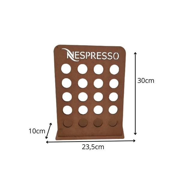 Imagem de Porta Cápsulas nespresso Grande MDF natural