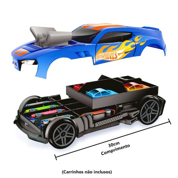 Imagem de Porta Carrinhos Hot Wheels 2 em 1 - Com Veículo - 30cm - Fun