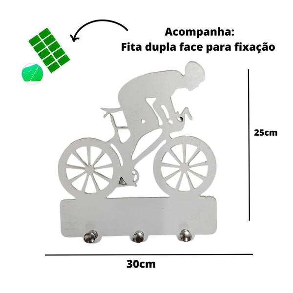 Imagem de Porta Chave Bike Em MDF de 6mm - Branco