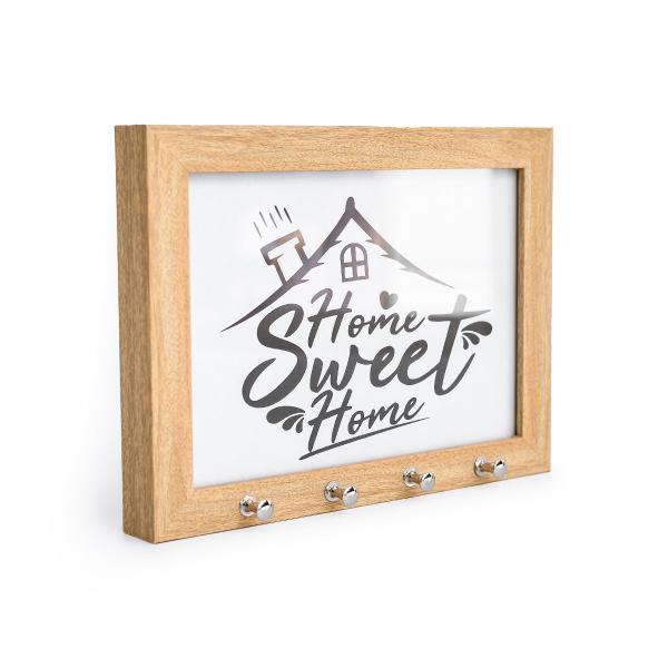 Imagem de Porta Chave Com Foto De Parede Decorativo 15x21 cm Moldura Com Vidro Decoração Casa Home Sweet Home