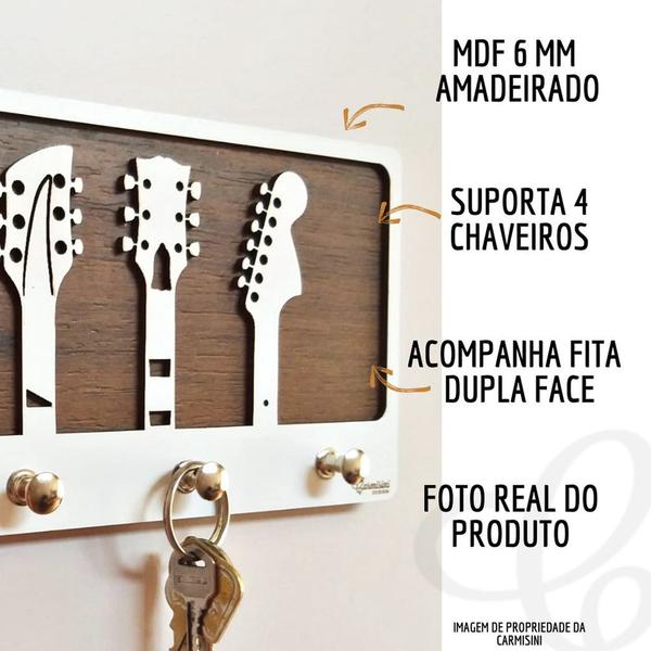 Imagem de Porta Chave Criativo Moderno de Parede Guitarra