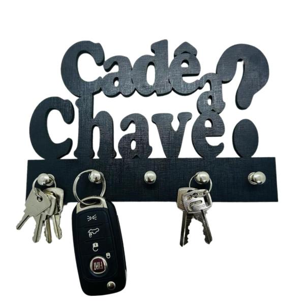 Imagem de Porta Chaves Chaveiro Rustico De Mdf Parede Cade a chave