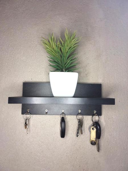 Porta chaves com prateleira de parede moderno Mdf Multiuso - DDS Móveis e Design Imagem de Porta chaves com prateleira de parede moderno Mdf Multiuso