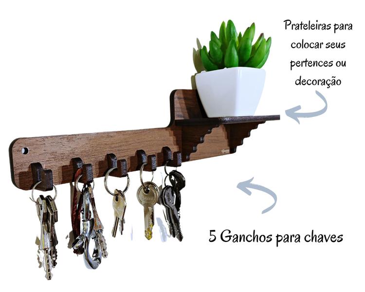 Imagem de Porta Chaves Com Prateleira Porta Objetos Decorativos