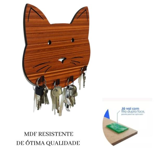 Imagem de Porta Chaves de Parede Suporte Chaveiro Gato