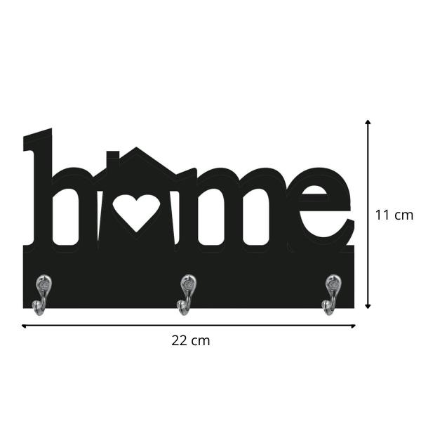 Imagem de Porta Chaves Home Decorativo Casinha com Coração 22x11cm MDF - Wp Connect