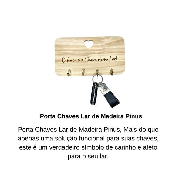 Imagem de Porta chaves Lar de Madeira pinus