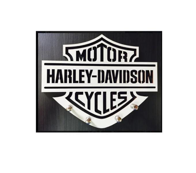 Imagem de Porta Chaves Madeira Mdf Não Esqueça Chaves Harley Davidson