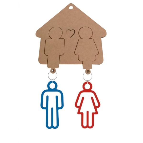 Porta Chaves Modular Casal Com 2 Chaves Em Mdf Natural F031 - Móveis Trovarelli Imagem de Porta Chaves Modular Casal Com 2 Chaves Em Mdf Natural F031