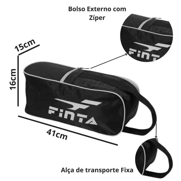 Porta Chuteira Profissional com Bolsos Externos Finta Imagem de Porta Chuteira Profissional com Bolsos Externos Finta