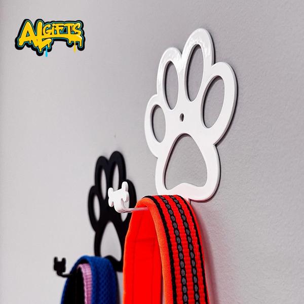 Porta Coleiras Patinhas 11 x 11cm Branco - Artístic Laser Imagem de Porta Coleiras Patinhas 11 x 11cm Branco