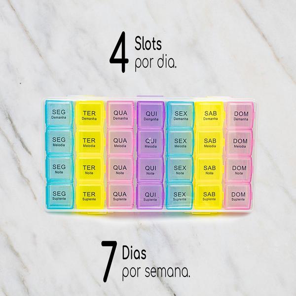 Imagem de Porta Comprimidos Semanal Pequeno Maletinha Pilbox Portatil