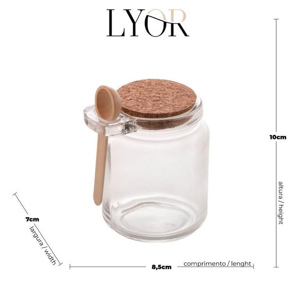 Porta Condimentos de Vidro Colher Bambu e Tampa Rolha 240ML - Lyor Imagem de Porta Condimentos de Vidro Colher Bambu e Tampa Rolha 240ML