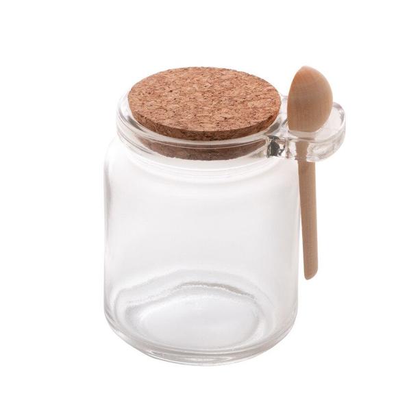 Porta Condimentos de Vidro Colher Bambu e Tampa Rolha 240ML - Lyor Imagem de Porta Condimentos de Vidro Colher Bambu e Tampa Rolha 240ML