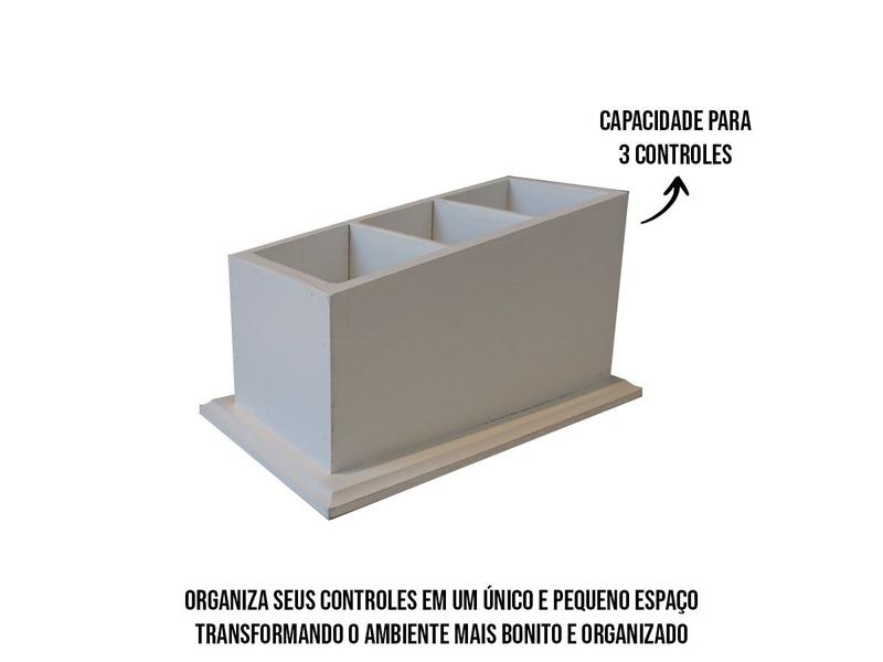 Imagem de Porta Controle Remotos Com 3 Divisórias Em Mdf Cores Organizador de Controles para Sofá Mesa de Centro ou de Canto Porta Óculos