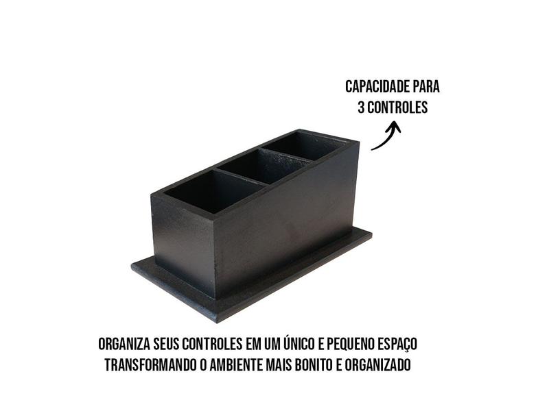 Imagem de Porta Controle Remotos Com 3 Divisórias Organizador Em Mdf