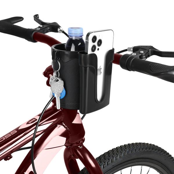 Imagem de Porta-copos de bicicleta Acmor 3 em 1 com celular e porta-chaves preto