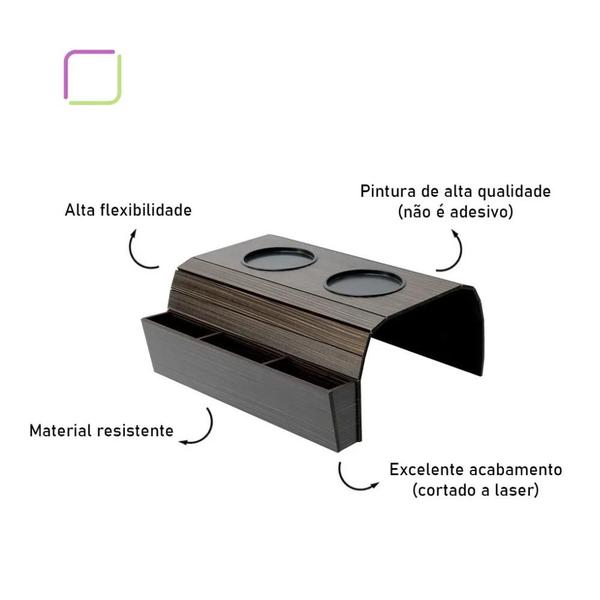 Imagem de Porta Copos E Controle pra Sofá Esteira de MDF