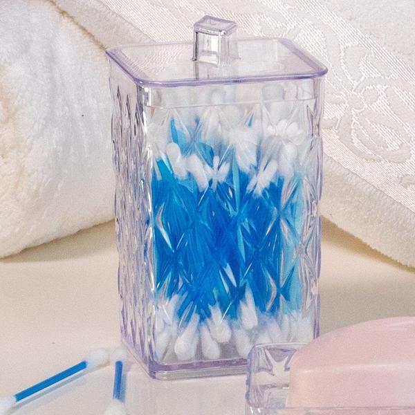 Imagem de Porta Cotonete / Algodão 285ml Glamour Transparente - Plasutil