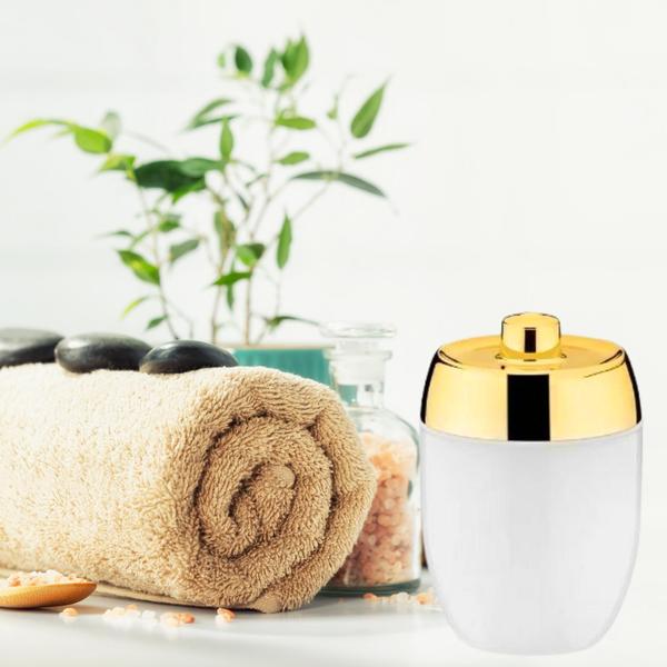 Imagem de Porta cotonete algodao acquaset dourado com branco